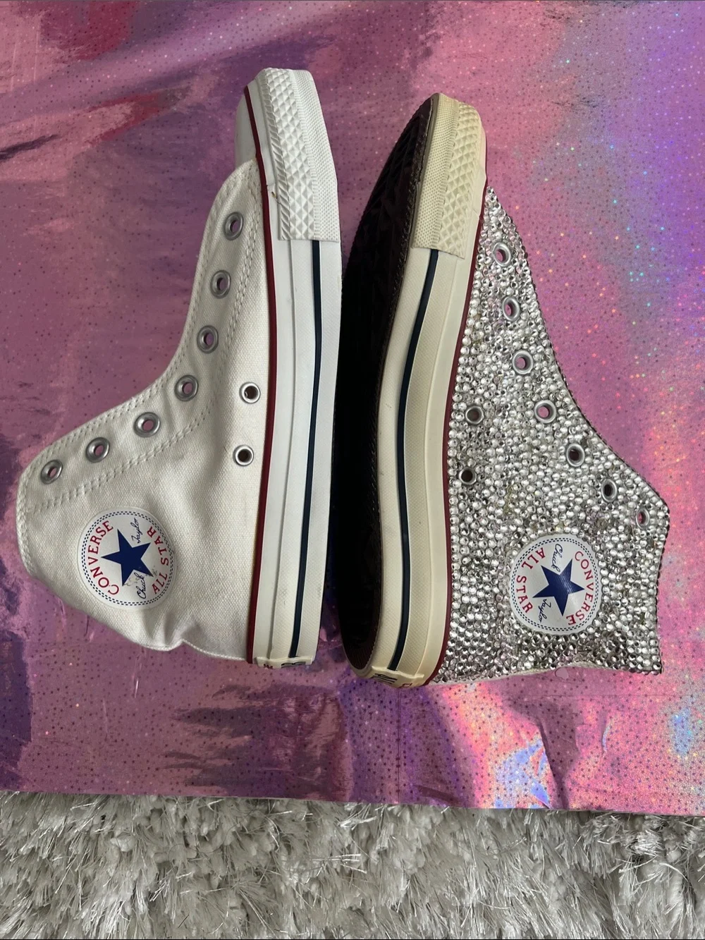 Converse sparkling silver